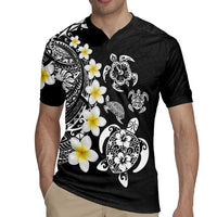 Hawaiian Plumeria Turtles Rugby Jersey Polynesian Art Tattoo