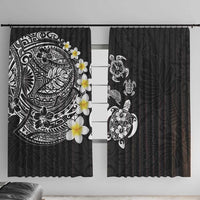 Hawaiian Plumeria Turtles Window Curtain Polynesian Art Tattoo