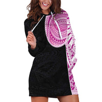 Samoan Art Tattoo Polynesian Pattern Hoodie Dress Pink Out Color