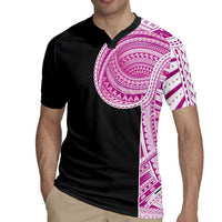 Samoan Art Tattoo Polynesian Pattern Rugby Jersey Pink Out Color