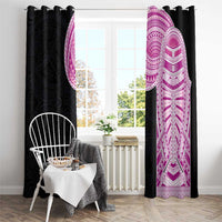 Samoan Art Tattoo Polynesian Pattern Window Curtain Pink Out Color