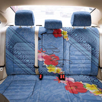 Bula Fiji Hibiscus and Plumeria Flowers Back Car Seat Cover Tapa Tattoo Polynesian Pattern