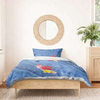 Bula Fiji Hibiscus and Plumeria Flowers Bedding Set Tapa Tattoo Polynesian Pattern LT03 - Polynesian Pride