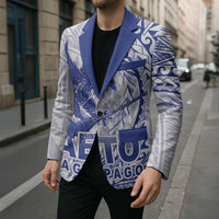 Samoa Pago Pago Aeto Blazer Wingstyle Blue-White Color - Polynesian Pride