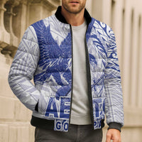 Samoa Pago Pago Aeto Bomber Puffer Jacket Wingstyle Blue-White Color - Polynesian Pride
