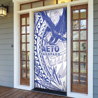 Samoa Pago Pago Aeto Door Cover Wingstyle Blue-White Color - Polynesian Pride