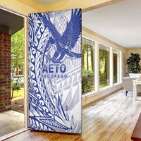 Samoa Pago Pago Aeto Door Cover Wingstyle Blue-White Color - Polynesian Pride