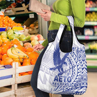 Samoa Pago Pago Aeto Grocery Bag Wingstyle Blue-White Color - Polynesian Pride