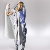 Samoa Pago Pago Aeto Hooded Blanket Wingstyle Blue-White Color - Polynesian Pride