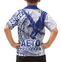 Samoa Pago Pago Aeto Kid Hawaiian Shirt Wingstyle Blue-White Color - Polynesian Pride