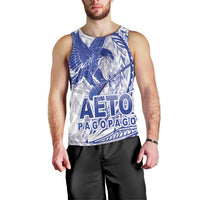 Samoa Pago Pago Aeto Men Tank Top Wingstyle Blue-White Color - Polynesian Pride
