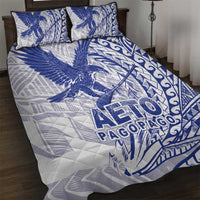 Samoa Pago Pago Aeto Quilt Bed Set Wingstyle Blue-White Color - Polynesian Pride