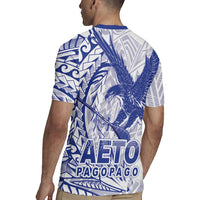 Samoa Pago Pago Aeto Rugby Jersey Wingstyle Blue-White Color - Polynesian Pride