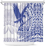 Samoa Pago Pago Aeto Shower Curtain Wingstyle Blue-White Color - Polynesian Pride