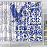 Samoa Pago Pago Aeto Shower Curtain Wingstyle Blue-White Color - Polynesian Pride
