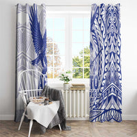 Samoa Pago Pago Aeto Window Curtain Wingstyle Blue-White Color - Polynesian Pride