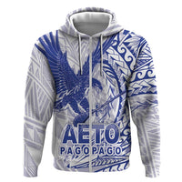 Samoa Pago Pago Aeto Zip Hoodie Wingstyle Blue-White Color - Polynesian Pride