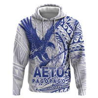 Samoa Pago Pago Aeto Zip Hoodie Wingstyle Blue-White Color - Polynesian Pride