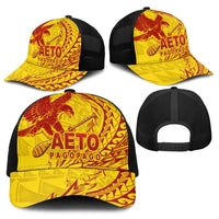 American Samoa Pago Pago Aeto Baseball Net Cap Wingstyle Red-Gold Color LT03 - Polynesian Pride