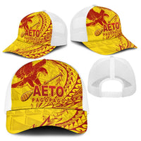 American Samoa Pago Pago Aeto Baseball Net Cap Wingstyle Red-Gold Color LT03 - Polynesian Pride