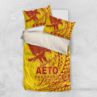 Samoa Pago Pago Aeto Bedding Set Wingstyle Red-Gold Color - Polynesian Pride