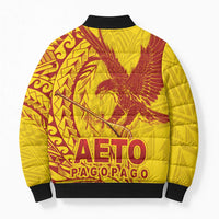 Samoa Pago Pago Aeto Bomber Puffer Jacket Wingstyle Red-Gold Color - Polynesian Pride