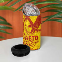 Samoa Pago Pago Aeto 4 in 1 Can Cooler Tumbler Wingstyle Red-Gold Color - Polynesian Pride