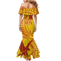 Samoa Pago Pago Aeto Mermaid Dress Wingstyle Red-Gold Color - Polynesian Pride