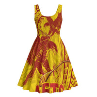 Samoa Pago Pago Aeto Midi Dress Wingstyle Red-Gold Color - Polynesian Pride