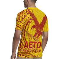 Samoa Pago Pago Aeto Rugby Jersey Wingstyle Red-Gold Color - Polynesian Pride