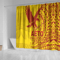 Samoa Pago Pago Aeto Shower Curtain Wingstyle Red-Gold Color - Polynesian Pride
