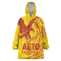 Samoa Pago Pago Aeto Wearable Blanket Hoodie Wingstyle Red-Gold Color - Polynesian Pride