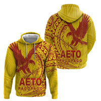 Samoa Pago Pago Aeto Zip Hoodie Wingstyle Red-Gold Color - Polynesian Pride