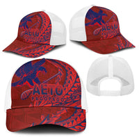 American Samoa Pago Pago Aeto Baseball Net Cap Wingstyle Red-Blue Color LT03 - Polynesian Pride