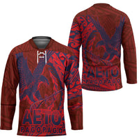 American Samoa Pago Pago Aeto Hockey Jersey Wingstyle Red-Blue Color LT03 - Polynesian Pride