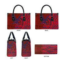 Samoa Pago Pago Aeto Leather Bag Wingstyle Red-Blue Color - Polynesian Pride