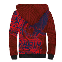 Samoa Pago Pago Aeto Sherpa Hoodie Wingstyle Red-Blue Color - Polynesian Pride