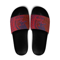 Samoa Pago Pago Aeto Slide Sandals Wingstyle Red-Blue Color - Polynesian Pride