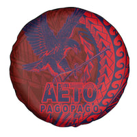 Samoa Pago Pago Aeto Spare Tire Cover Wingstyle Red-Blue Color - Polynesian Pride