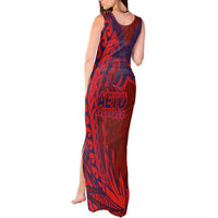 Samoa Pago Pago Aeto Tank Maxi Dress Wingstyle Red-Blue Color - Polynesian Pride