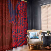 Samoa Pago Pago Aeto Window Curtain Wingstyle Red-Blue Color - Polynesian Pride