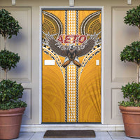 Samoa Pago Pago Aeto Door Cover Bald Eagle with Polynesian Art Tattoos - Polynesian Pride