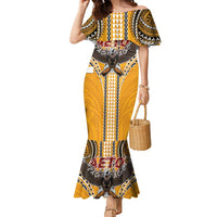 Samoa Pago Pago Aeto Family Matching Mermaid Dress and Hawaiian Shirt Bald Eagle with Polynesian Art Tattoos - Polynesian Pride