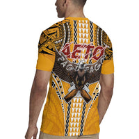 Samoa Pago Pago Aeto Rugby Jersey Bald Eagle with Polynesian Art Tattoos - Polynesian Pride