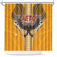 Samoa Pago Pago Aeto Shower Curtain Bald Eagle with Polynesian Art Tattoos - Polynesian Pride