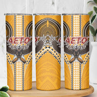 Samoa Pago Pago Aeto Skinny Tumbler Bald Eagle with Polynesian Art Tattoos - Polynesian Pride