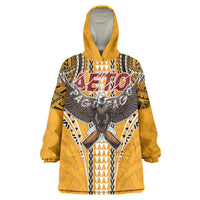 Samoa Pago Pago Aeto Wearable Blanket Hoodie Bald Eagle with Polynesian Art Tattoos - Polynesian Pride