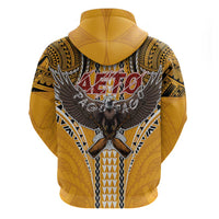 Samoa Pago Pago Aeto Zip Hoodie Bald Eagle with Polynesian Art Tattoos - Polynesian Pride