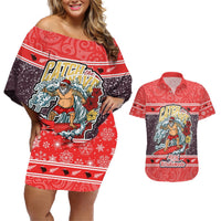 custom-new-zealand-christmas-couples-matching-off-shoulder-short-dress-and-hawaiian-shirt-santa-catch-the-wave-maori-pattern-retro-style