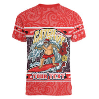 custom-new-zealand-christmas-women-v-neck-t-shirt-santa-catch-the-wave-maori-pattern-retro-style